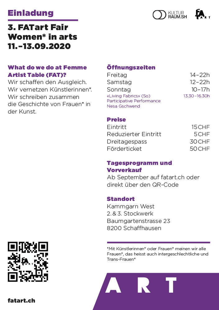 Women in arts* – 3. FATart Fair 2020 (Programm)
