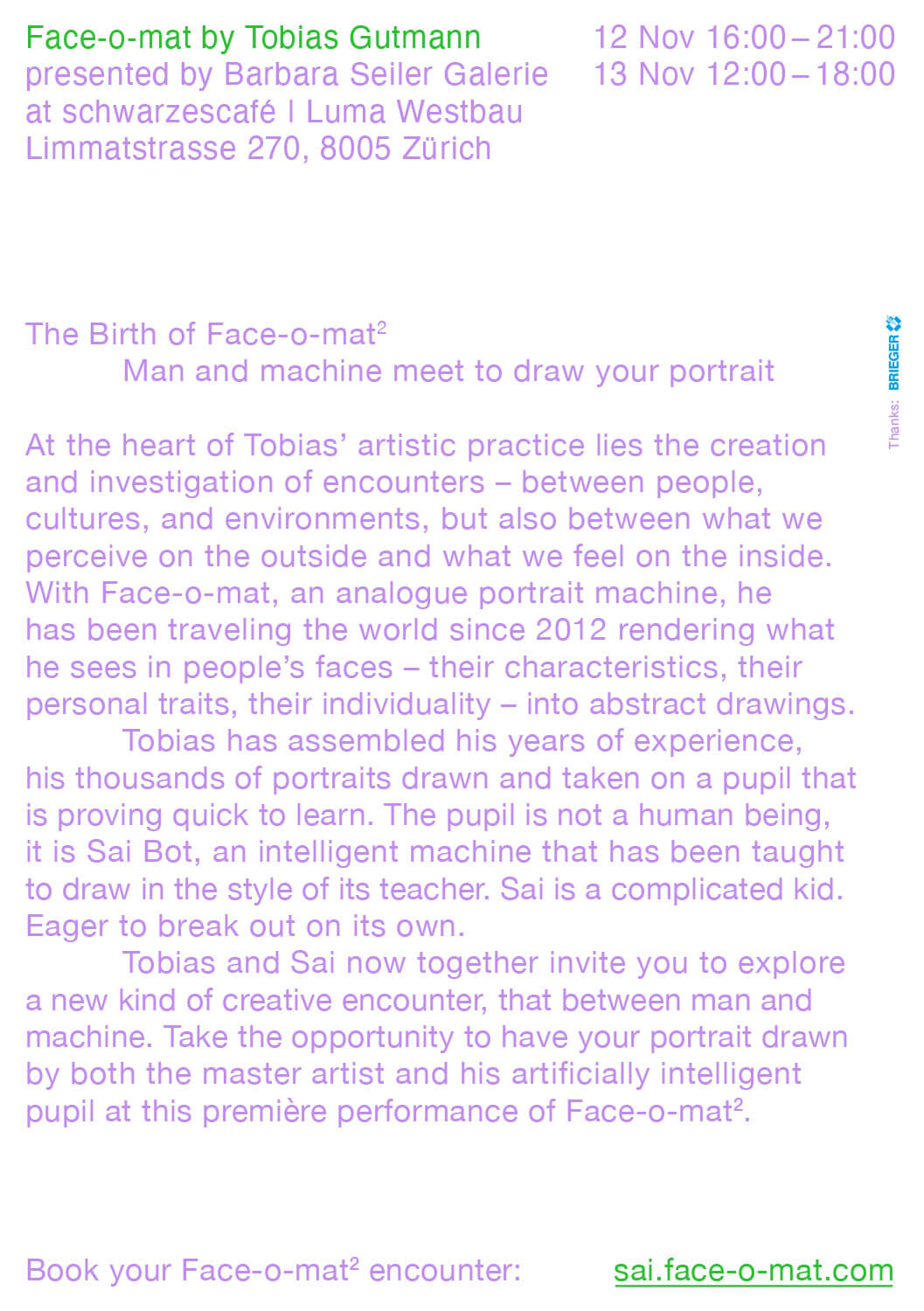 Tobias Gutmann: Face-o-Mat (Sai Bot)