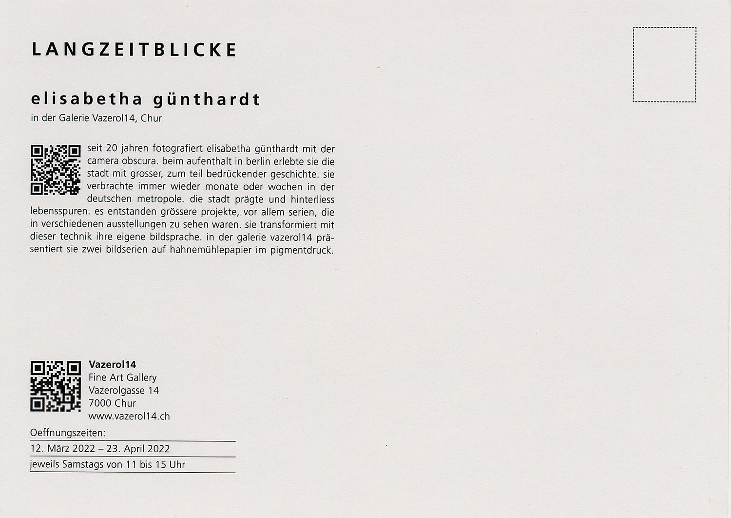 Elisabetha Günthardt: Langzeitblicke