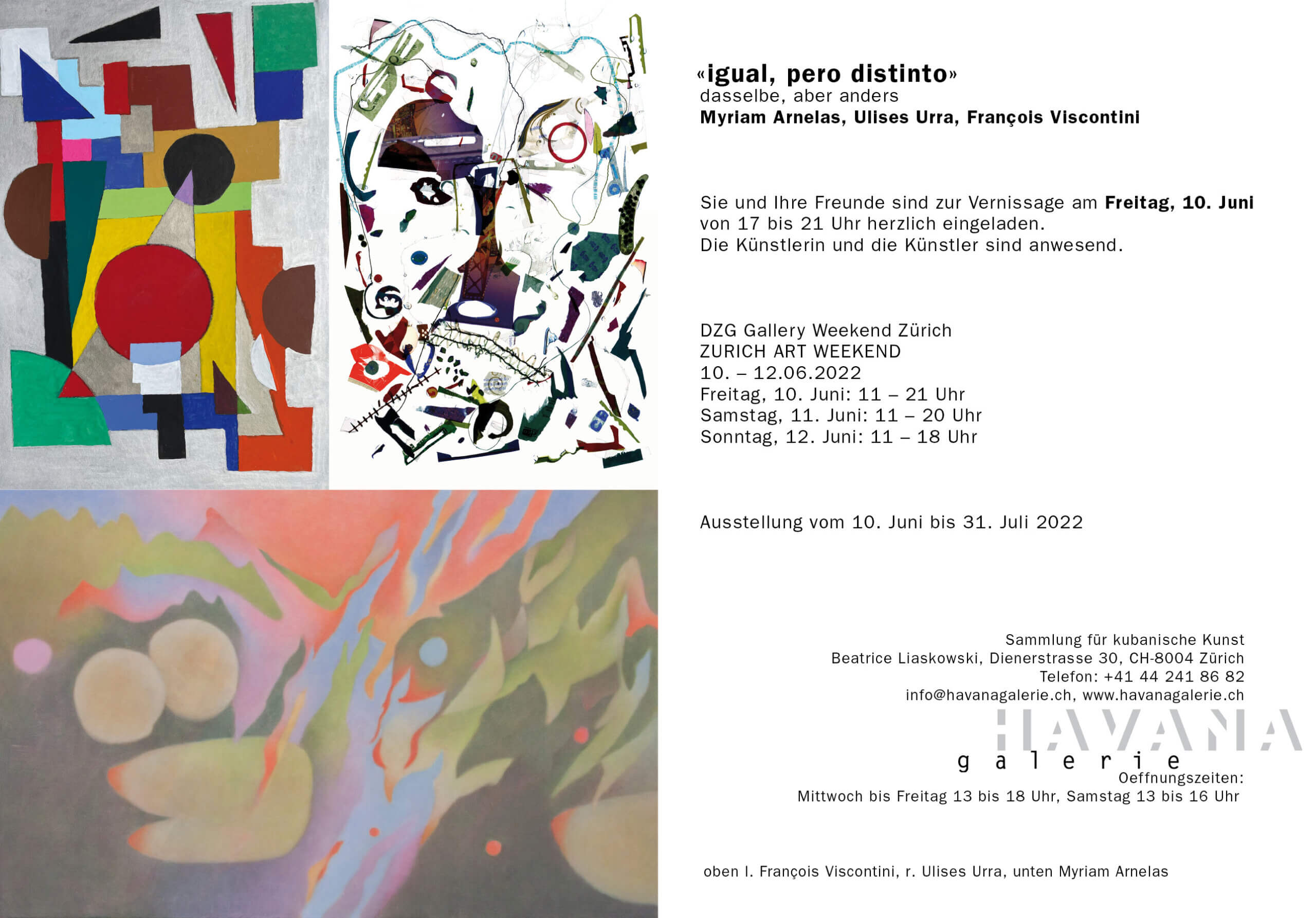 oben links: François Viscontini, oben rechts: Ulises Urra, unten: Myriam Arnelas