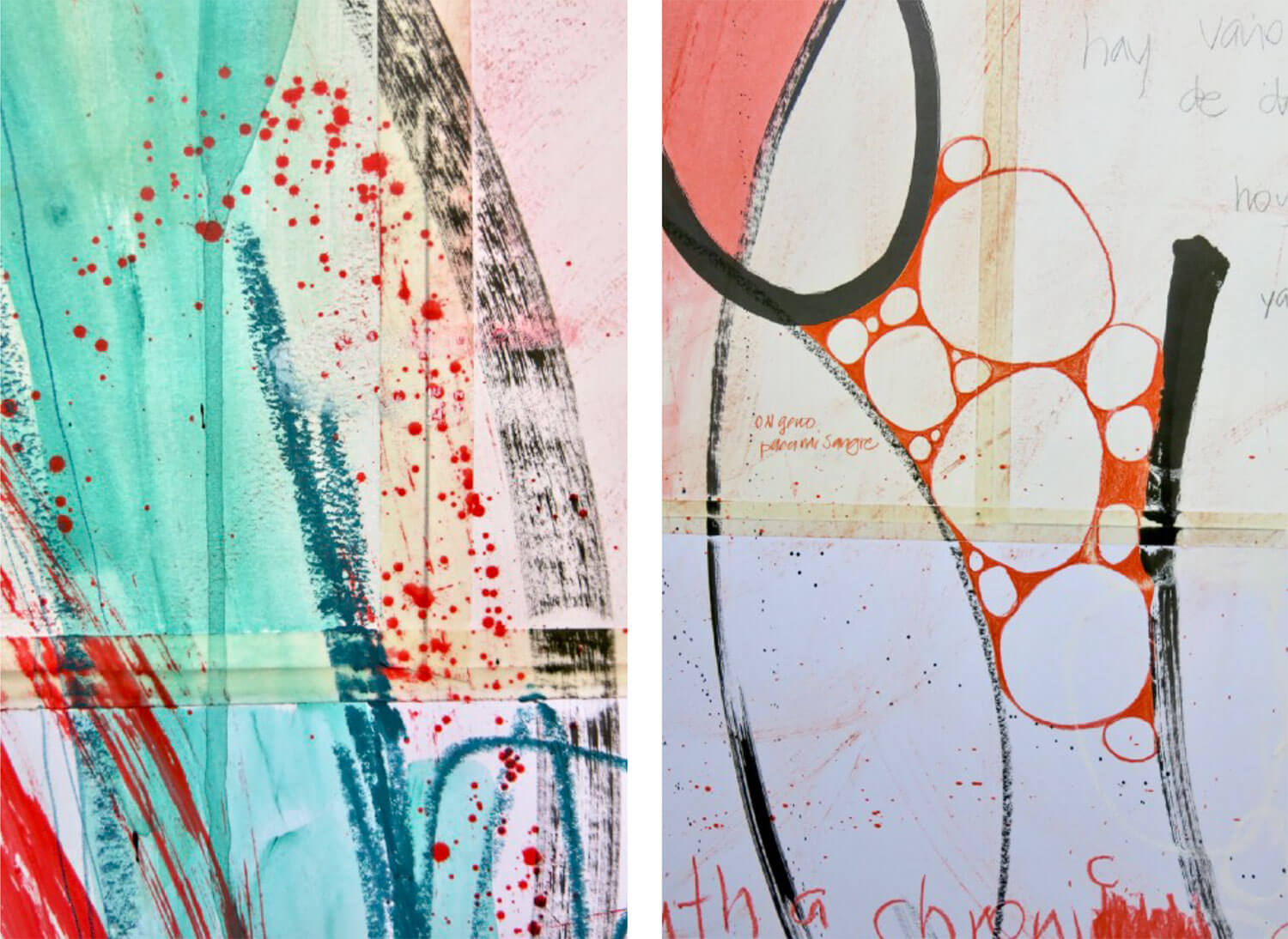 Alejandra Jean-Mairet: Views from the work in progress. Wall composition "Ich will es nicht zerstören", January 2020 Alejandra Jean-Mairet: Views from the work in progress. Wall composition "Ich will es nicht zerstören", January 2020