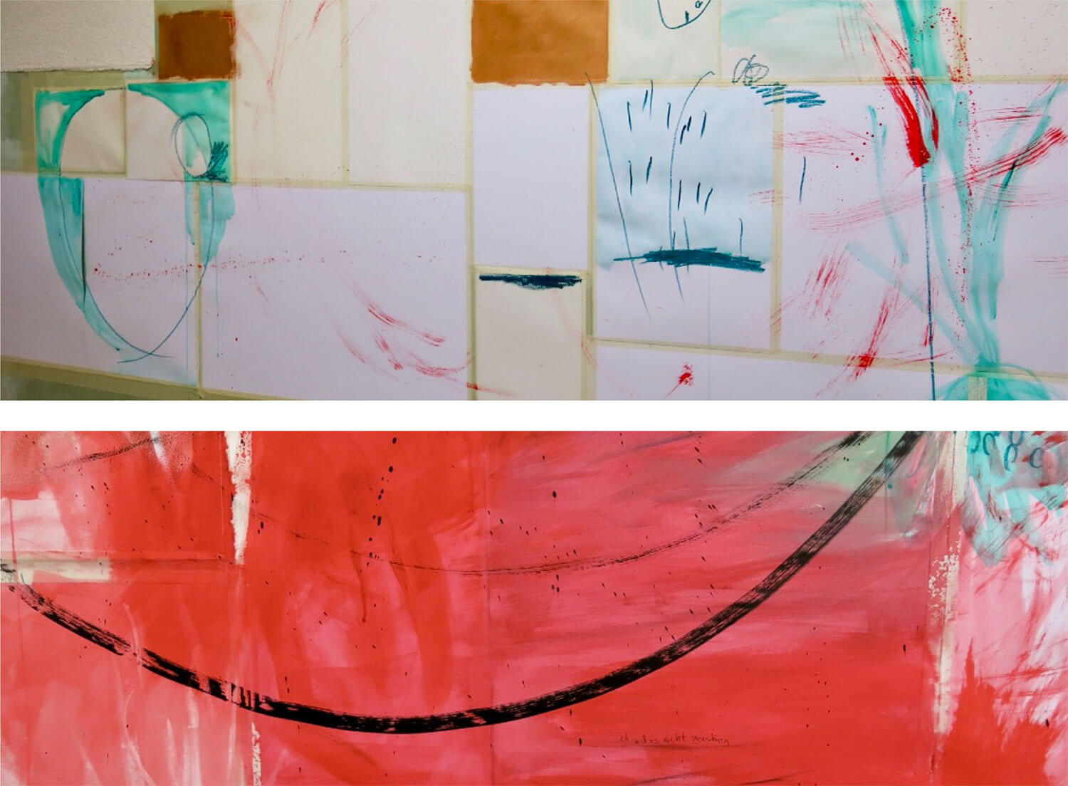 Alejandra Jean-Mairet: Views from the work in progress. Wall composition "Ich will es nicht zerstören", January 2020 Alejandra Jean-Mairet: Views from the work in progress. Wall composition "Ich will es nicht zerstören", January 2020