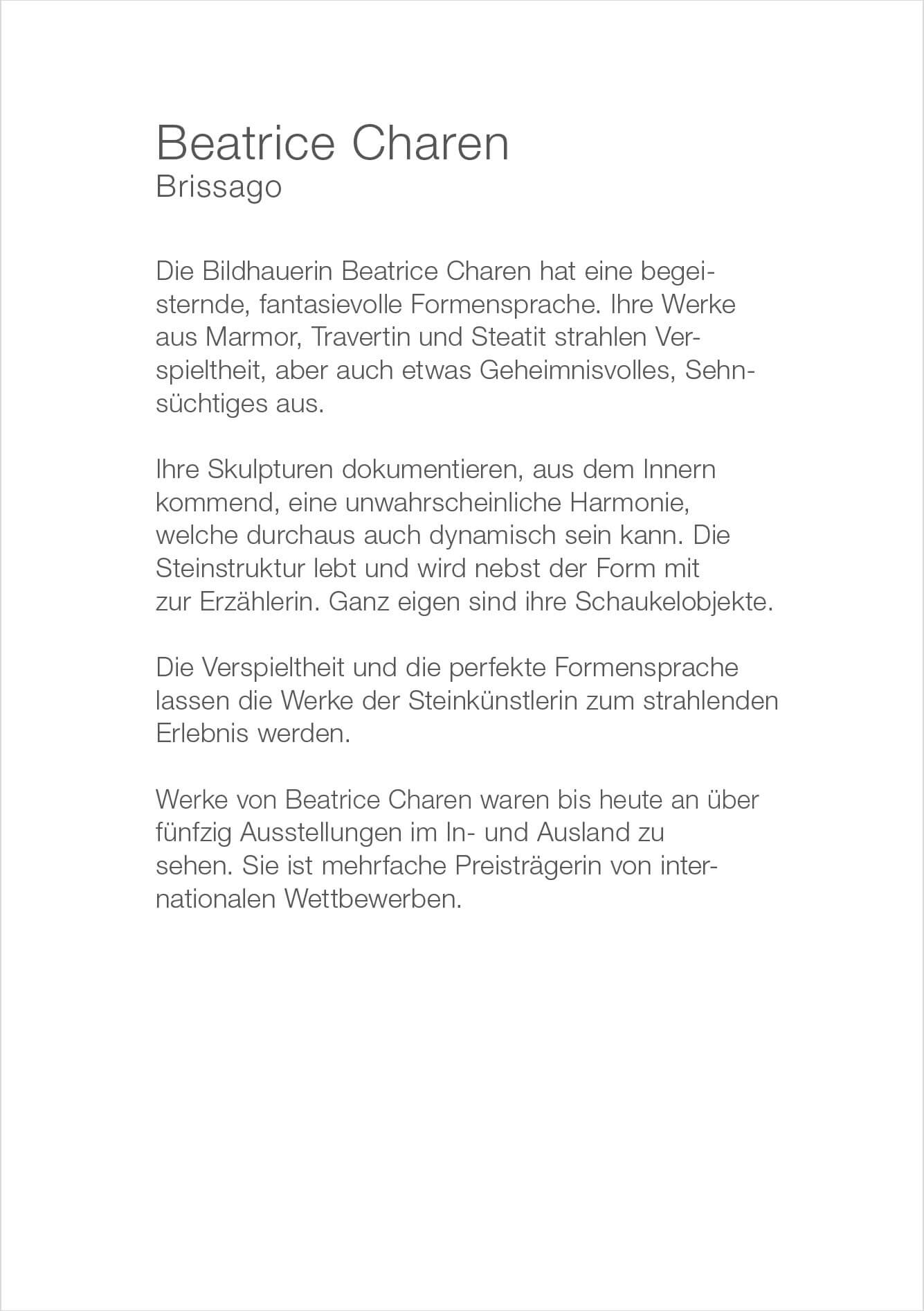 Beatrice Charen (Skulpturen) / Marianna Marty (Bilder) Beatrice Charen (Skulpturen) / Marianna Marty (Bilder)