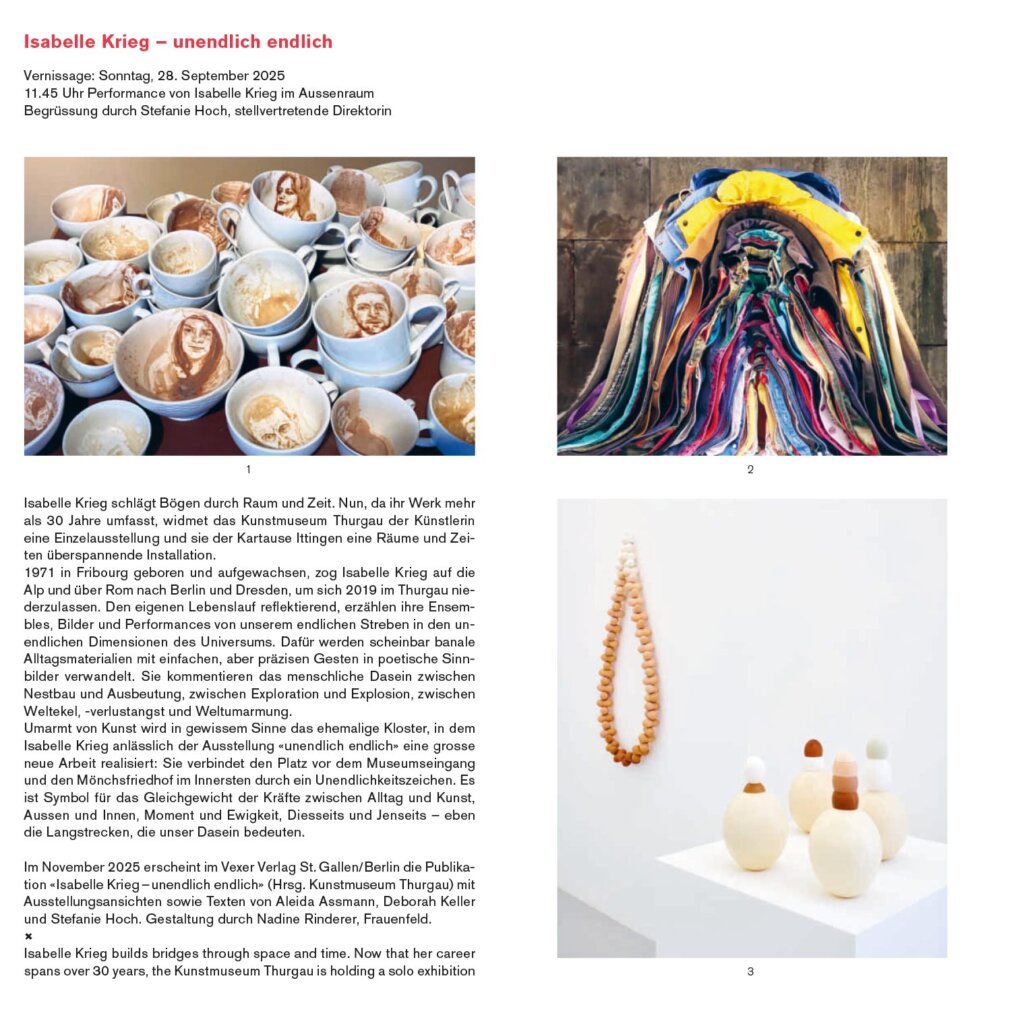 unendlich endlich - Isabelle Krieg Ausstellung Kartause Ittingen