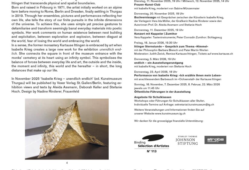 unendlich endlich - Isabelle Krieg Ausstellung Kartause Ittingen